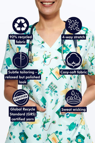 The GP Life Women’s 3-Pocket Scrub Top