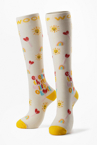 Positive Vibes Bamboo Compression Socks 4 Pack