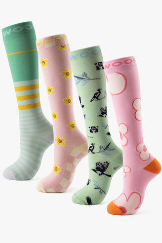 Pattern Party Bamboo Compression Socks 4 Pack