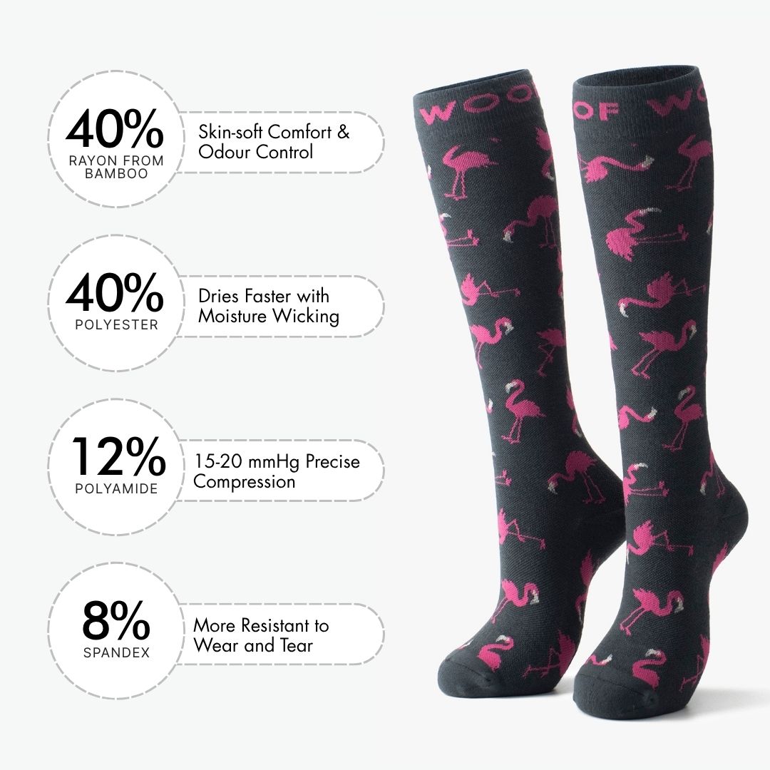 Flamingo Bamboo Compression Socks