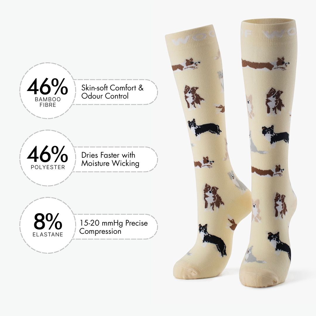 Border Collies Bamboo Compression Socks