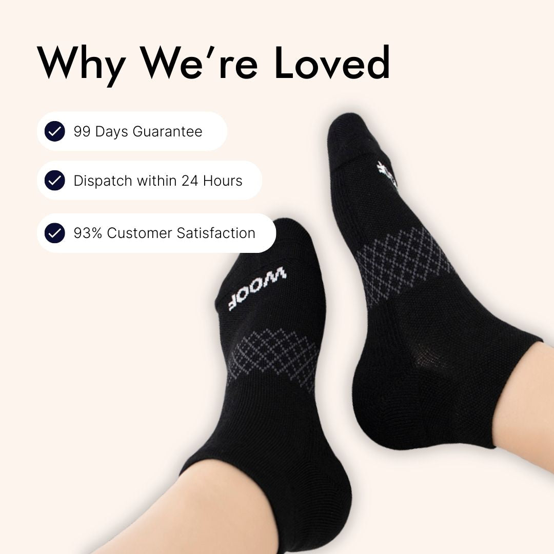 Black Bamboo Ankle Compression  Socks